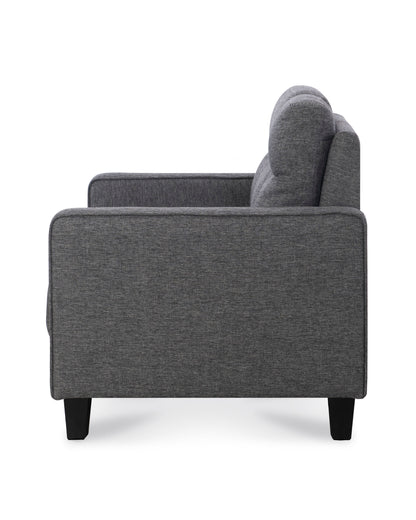 Nolan - Channeled Loveseat - Medium Gray Velvet