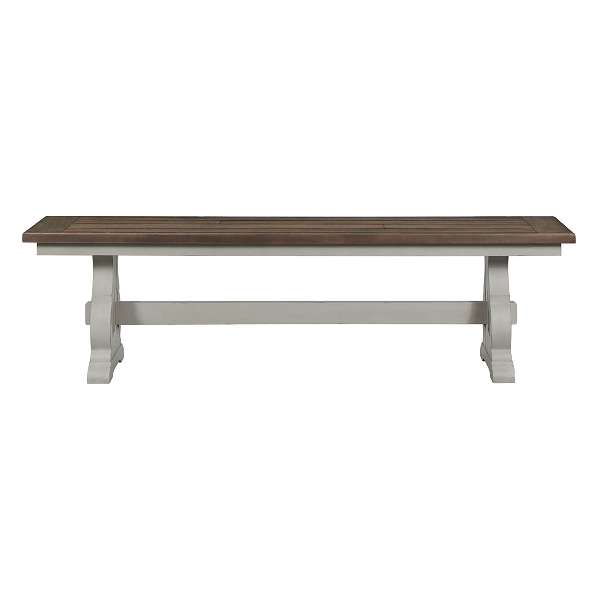 Drake - Dining Bench - Rustic White / French Oak