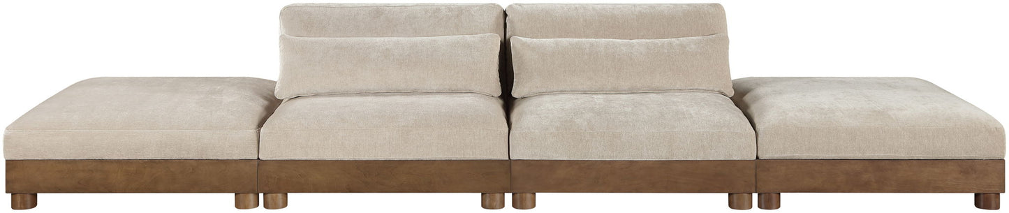 Turin - Chenille Fabric Upholstered Modular Sectional - Taupe