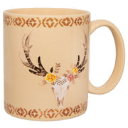 Desert Skull - Floral Design Mug (Set of 4) - Tan