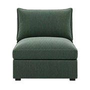 Armless Chair With Design For Living Room - Dark Green