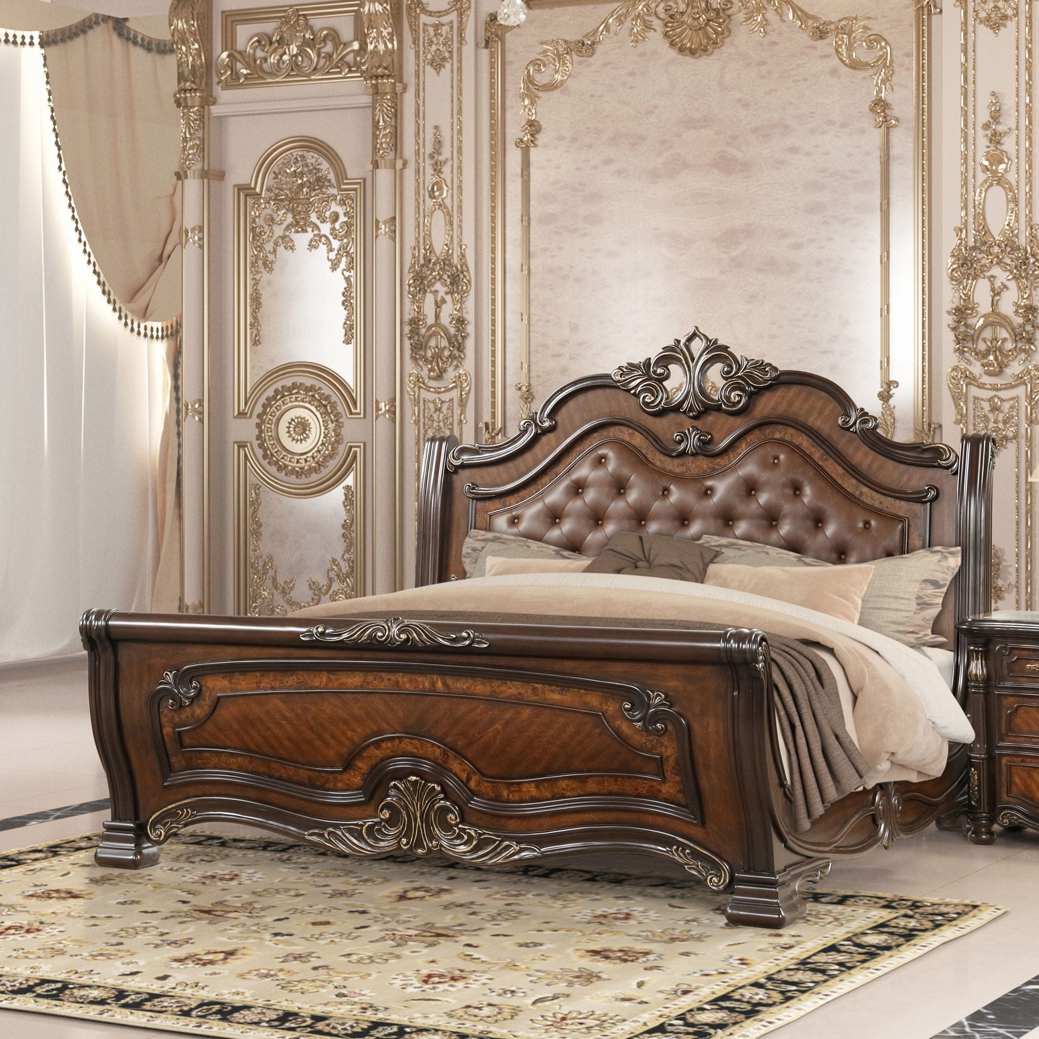 Bella Notte - Padded Sleigh Bed