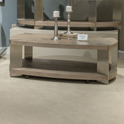 Harlow - Oval Cocktail Table - Sandstone & Satin Nickel