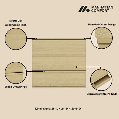 Molly - Nightstand - Oak