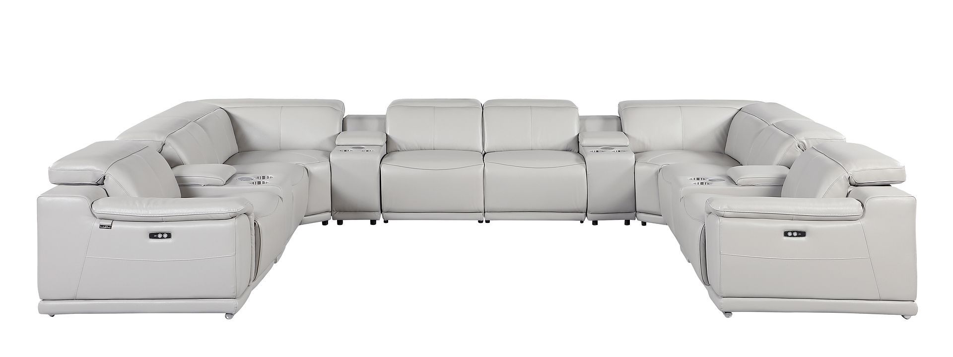 9762 - 12-Piece U-Shaped Sectional Sofa With 4 Power Recliners