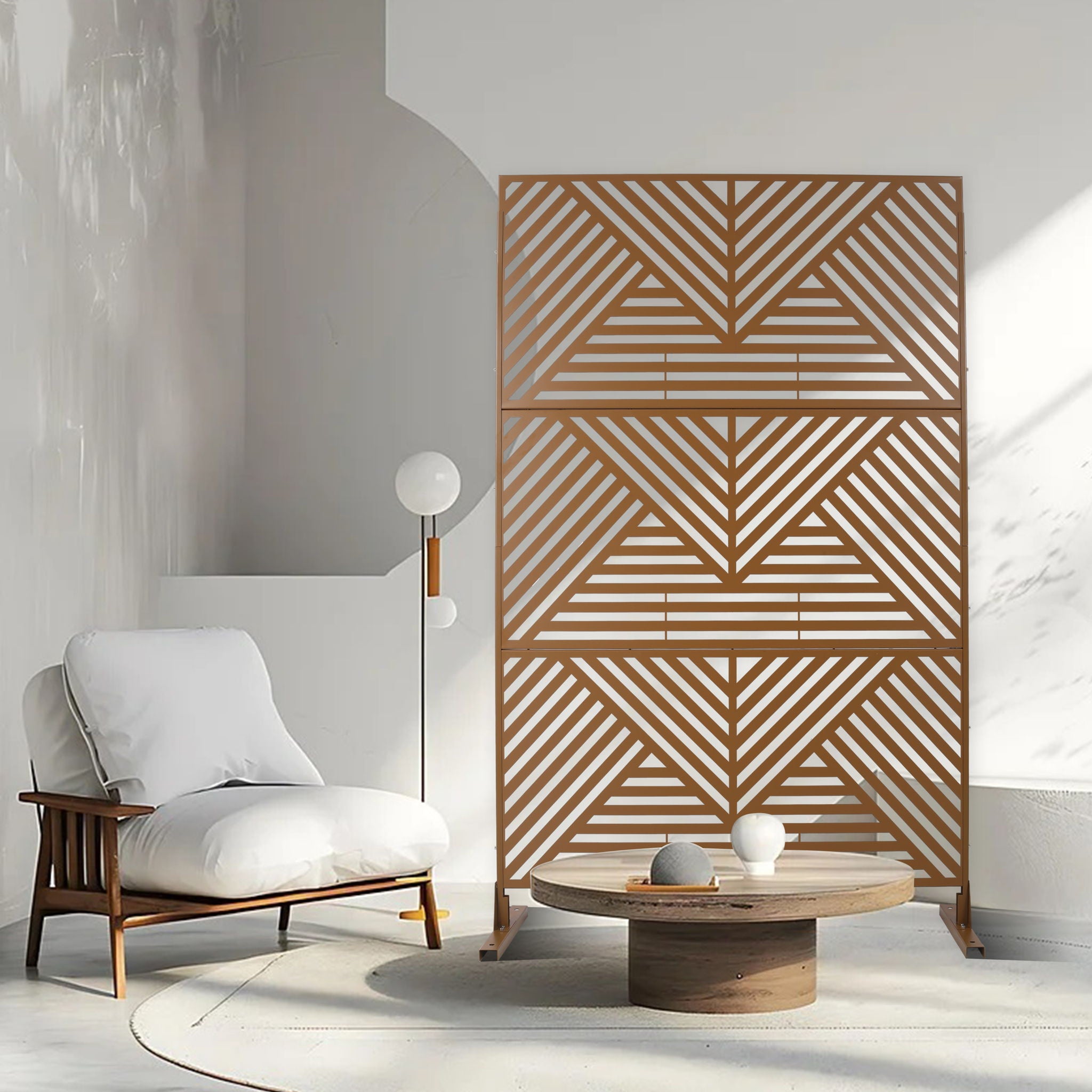 Freestanding Outdoor & Indoor Freestanding Metal Privacy Screen