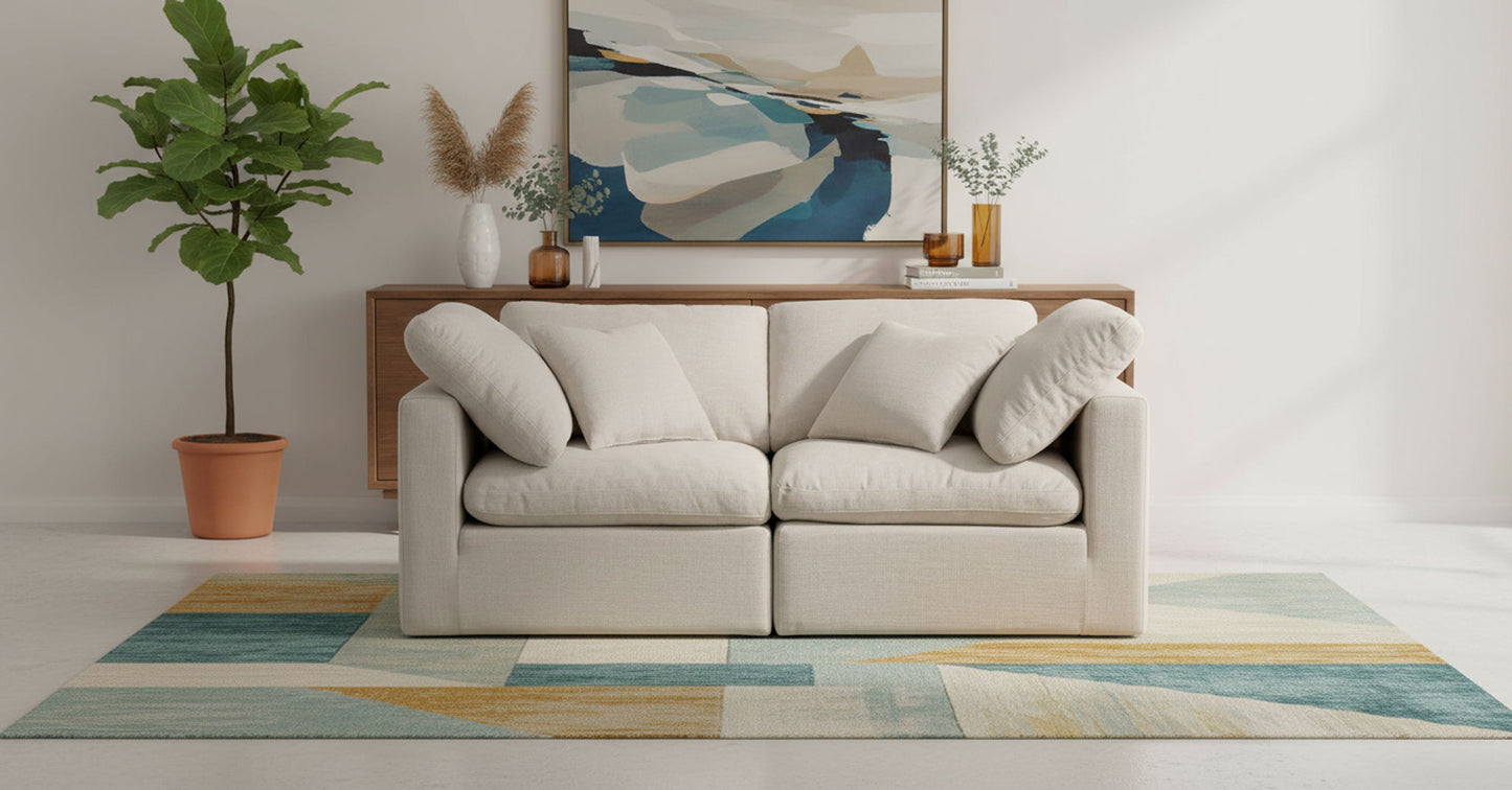 Indulge - Linen 2 Seat Modular Sofa