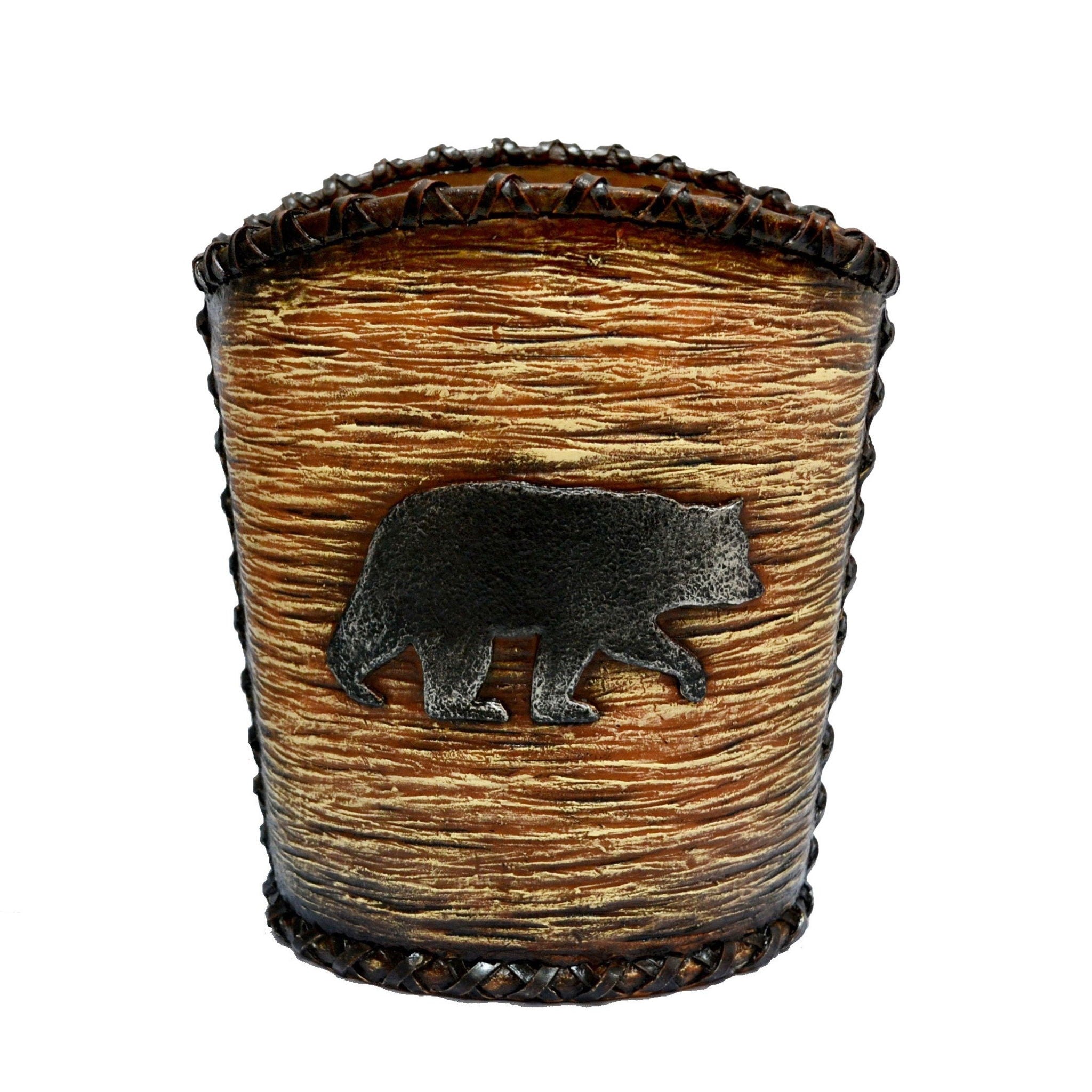 Lodge Bear - Wastebasket, 2 Per Carton - Brown