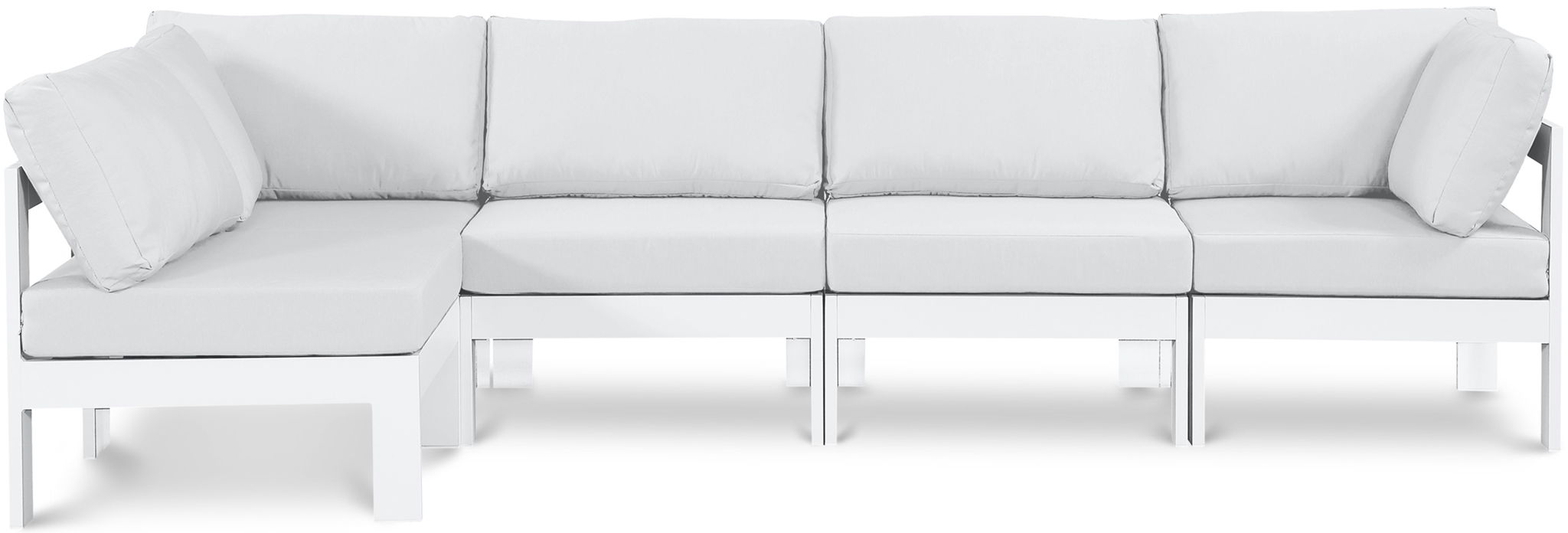 Nizuc - Outdoor Patio 5 Piece Modular Sectional With White Frame