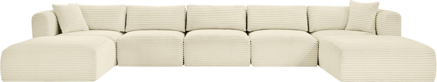 Shaggy - 7 Piece Modular Sectional With 2 Ottomans