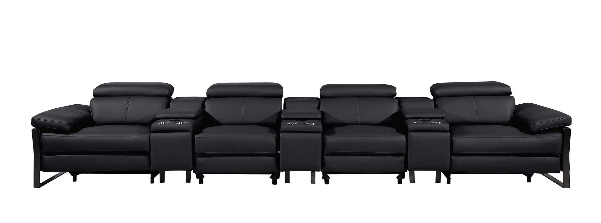1246 - Modular Power Triple Reclining Triple Console Sofa With Power Reclining Headrests