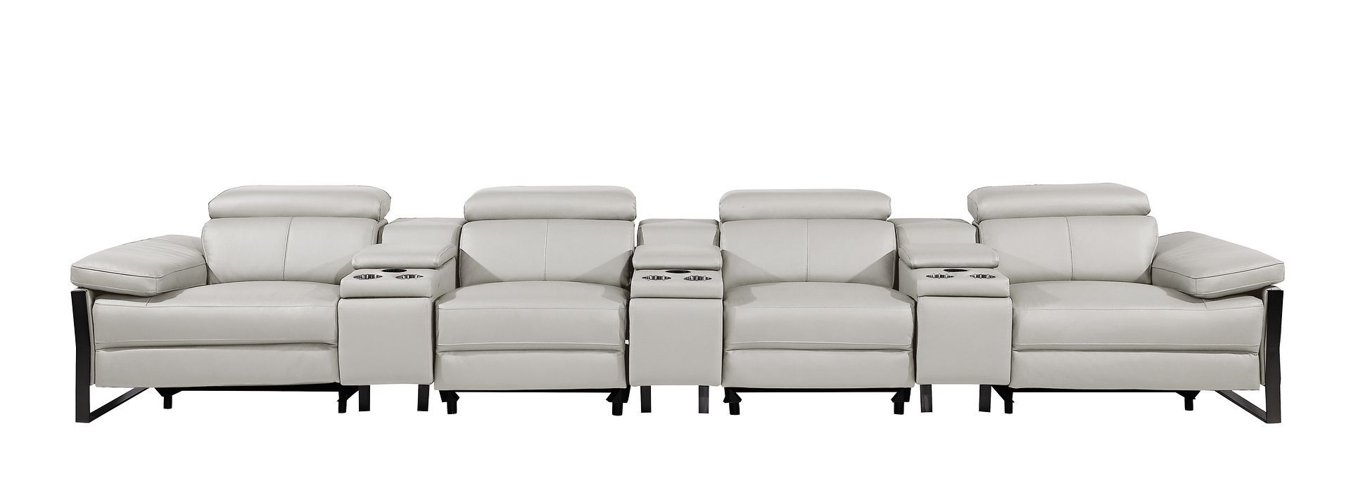 1246 - Modular Power Triple Reclining Triple Console Sofa With Power Reclining Headrests