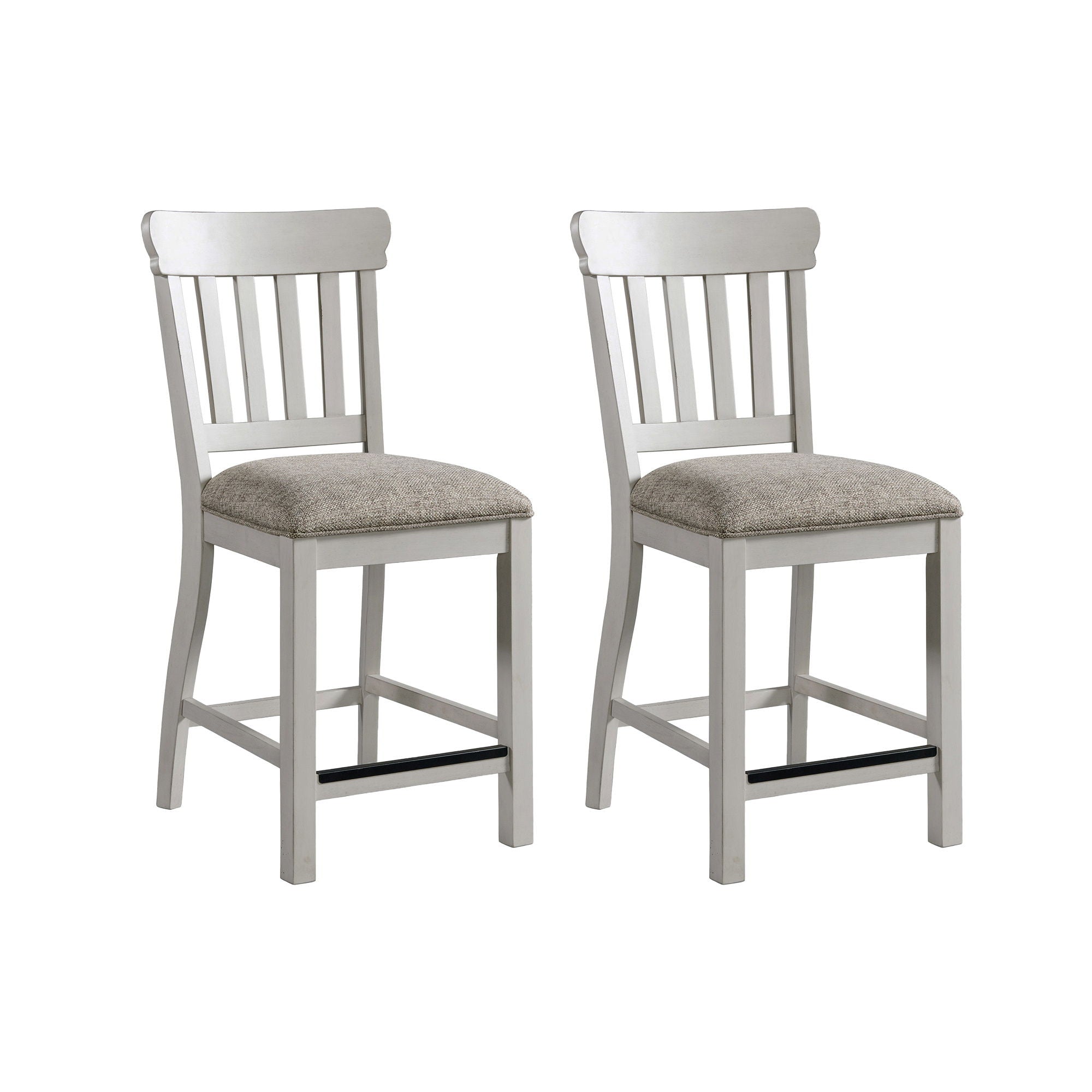 Drake - Slat Stool - Rustic White / French Oak