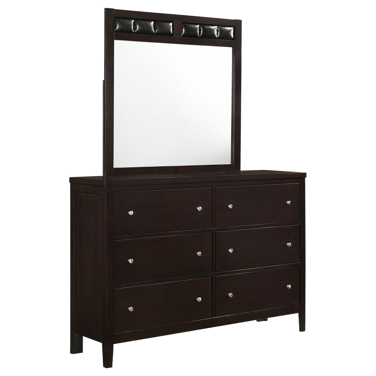 Lakewood - 6 Drawer Dresser With Mirror - Cappuccino