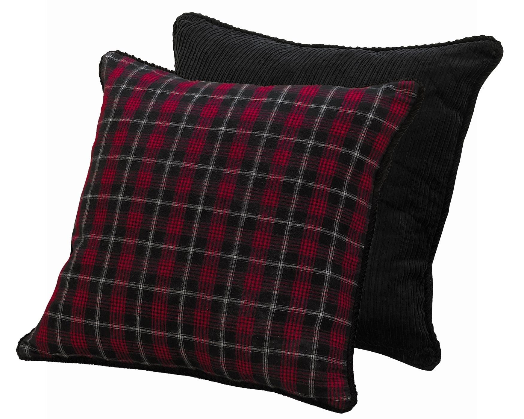 Dakota - Euro Sham - Black / Red