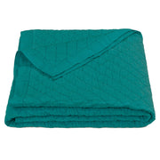 Diamond Linen - Full/Queen Linen Cotton Diamond Quilt - Turquoise