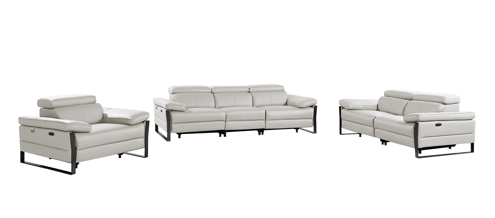 1246 - Modular Power Triple Reclining Sofa, Loveseat, And Chair Set With Power Headrests