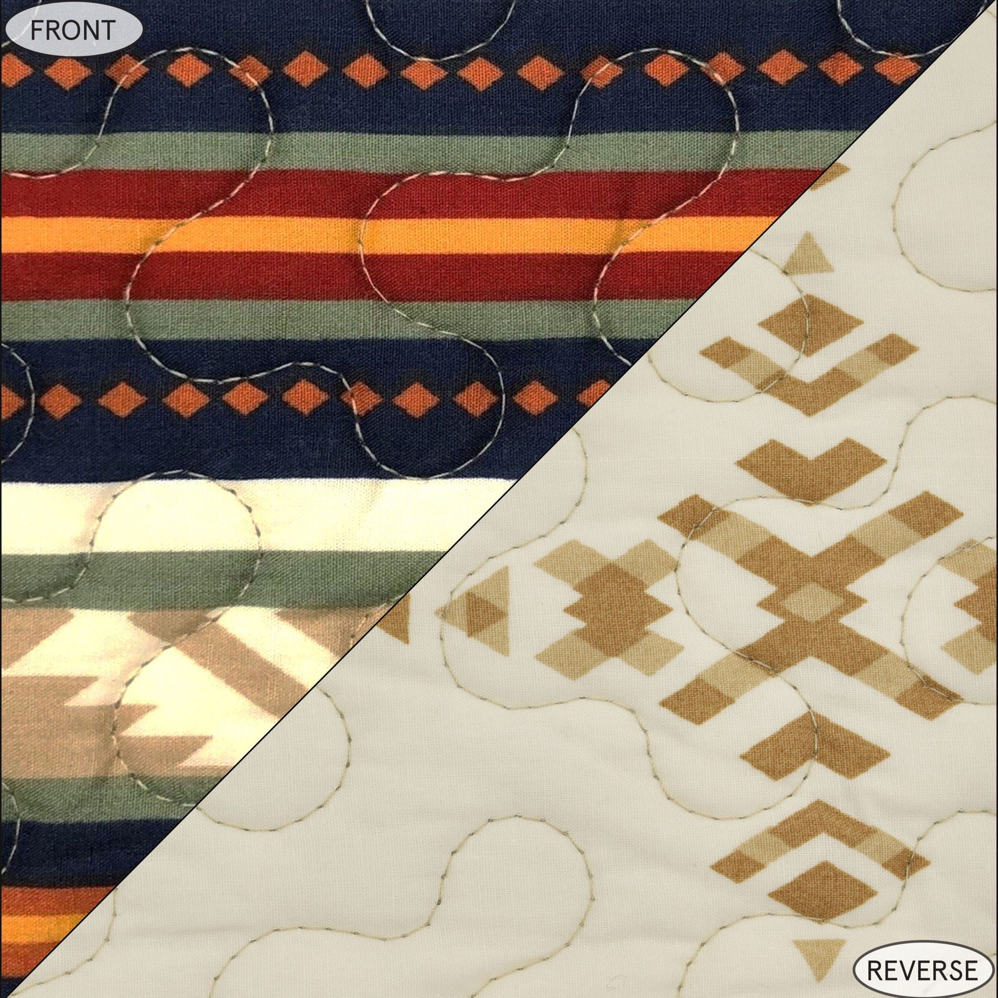 Del Sol - Full/Queen Reversible Quilt Set (Set of 3) - Multi Color