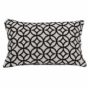 Augusta Toile - Cut Velvet Lumbar Pillow - Black / White