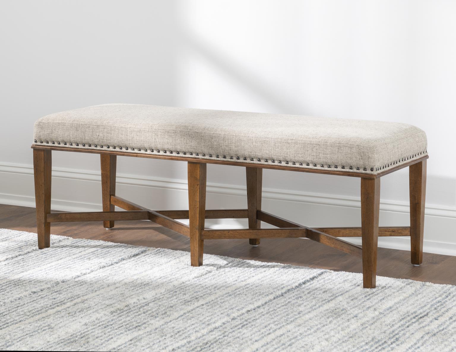 Echelon - Upholstered Bed Bench - Heritage Walnut