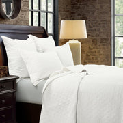 Diamond Linen - Full/Queen Linen Cotton Diamond Quilt Set (Set of 3) - Vintage White