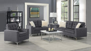 U433 - Velvet Loveseat - Dark Gray