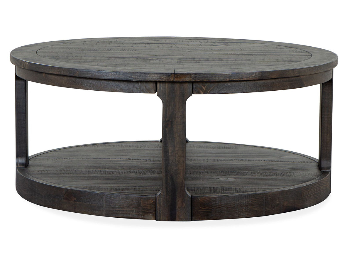 Boswell - Round Cocktail Table (With Casters) - Peppercorn
