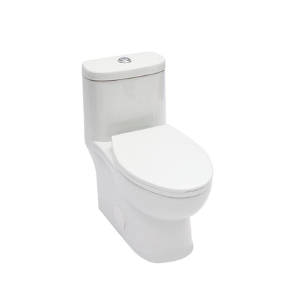 1 Piece Toilet For Bathroom, Dual Flush, Soft Closing Seat - White