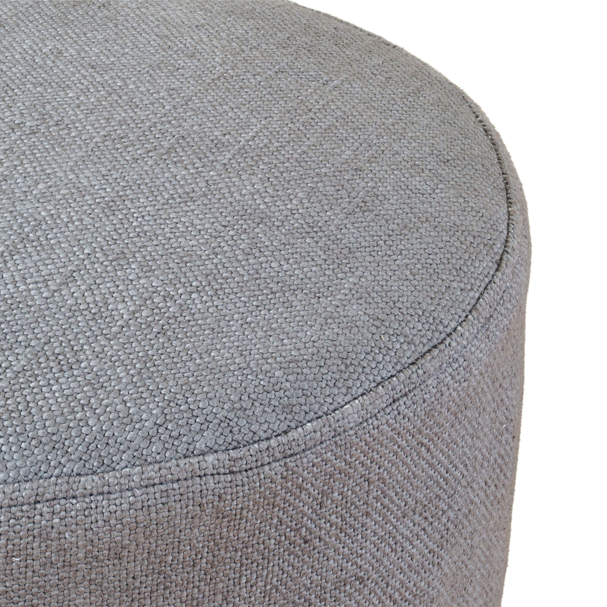 Elsie - Linen Upholstered Pouf - Gray