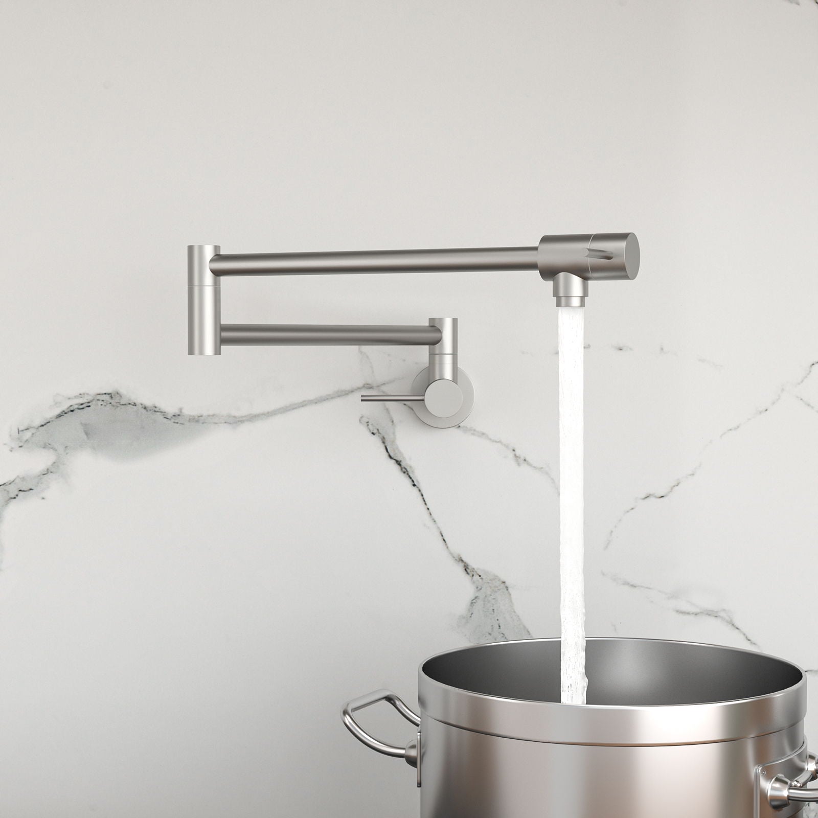 Modern Design Pot Filler Faucet Wall Mount Kitchen Sink, Folding Stretchable