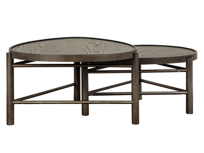 Hadleigh - Shaped Nesting Cocktail Table - Coffee Bean