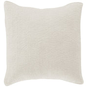 Stonewashed Cotton Velvet - Quilted Euro Sham - Vintage White