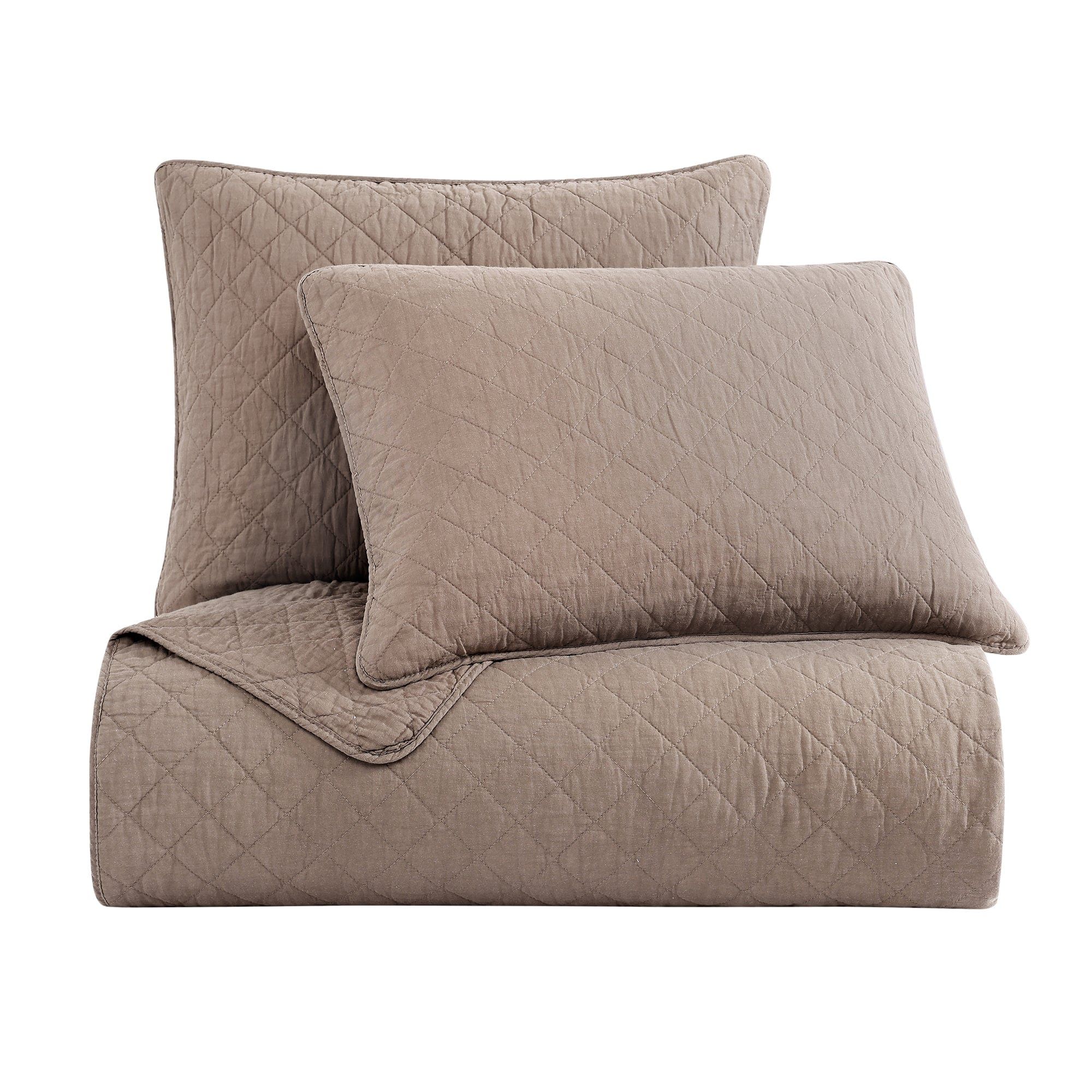Cotton Comfort - Twin Quilt Set (Set of 2) - Mocha