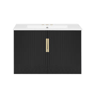 Bathroom Vanity With Sink, Rectangular Storage Cabinet With 2 Soft Closing Doors