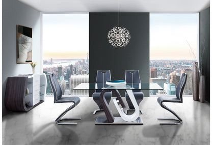 D4127N - 5 Piece Dining Room Set (Dining Table With 4 Dining Chairs) - Silver