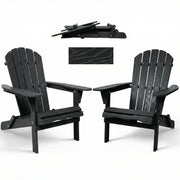 Folding Adirondack Lounge Chair With Embossed Grain Texture