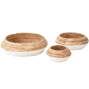 Abaca - Basket (Set of 3) - Natural With White