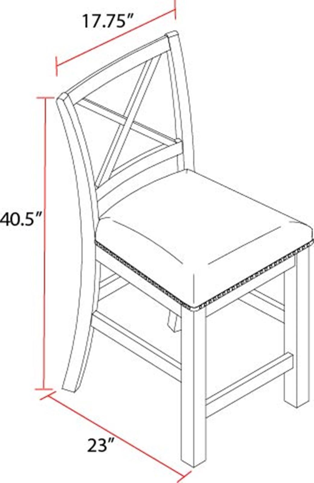 Lodge Dining - Upholstered “X” Back Counter Chair (Set of 2) - Siltstone