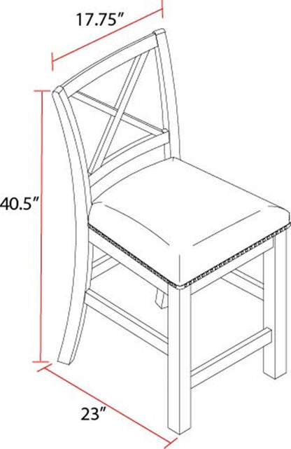 Lodge Dining - Upholstered “X” Back Counter Chair (Set of 2) - Siltstone
