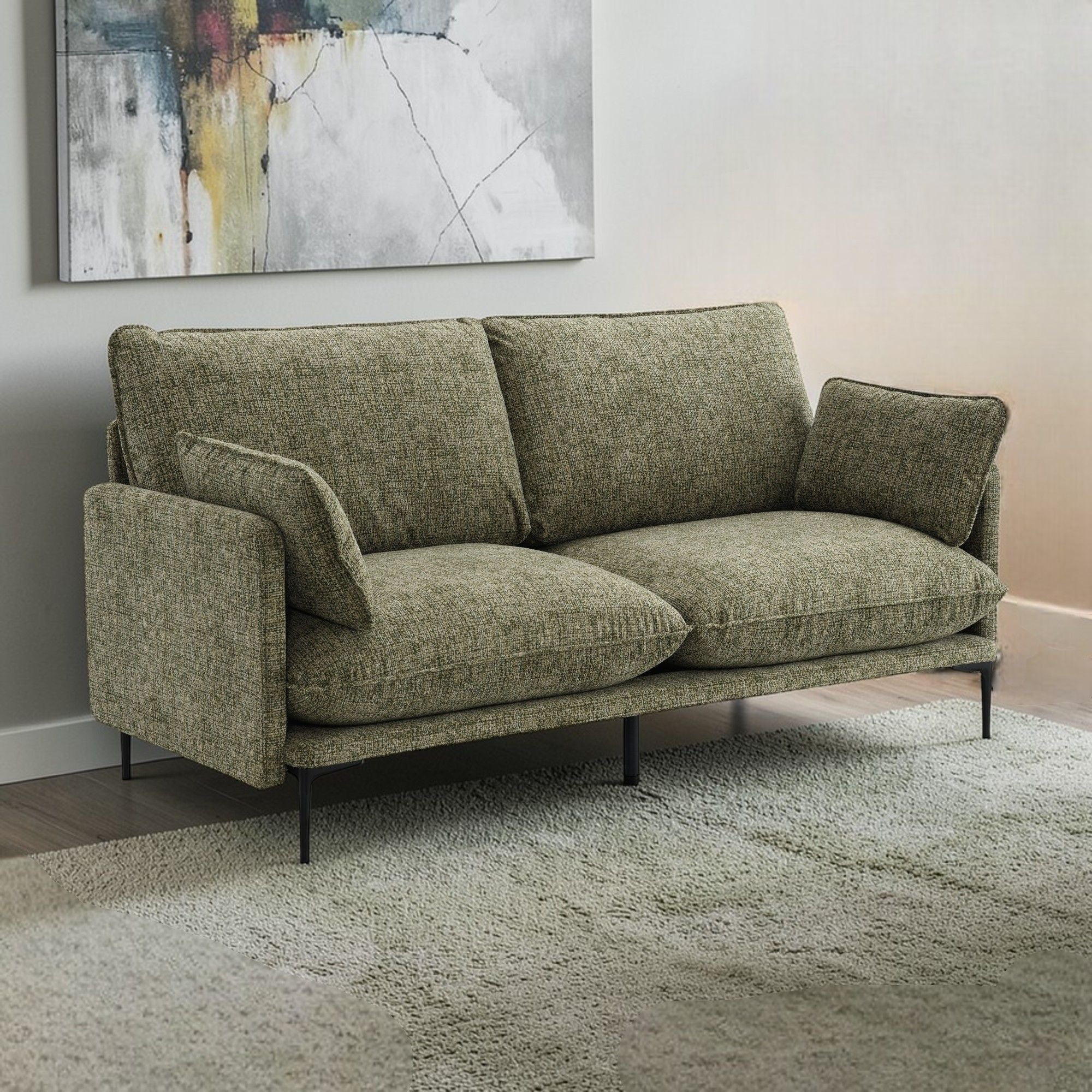 Dalton - Sofa With 2 Pillows - Green