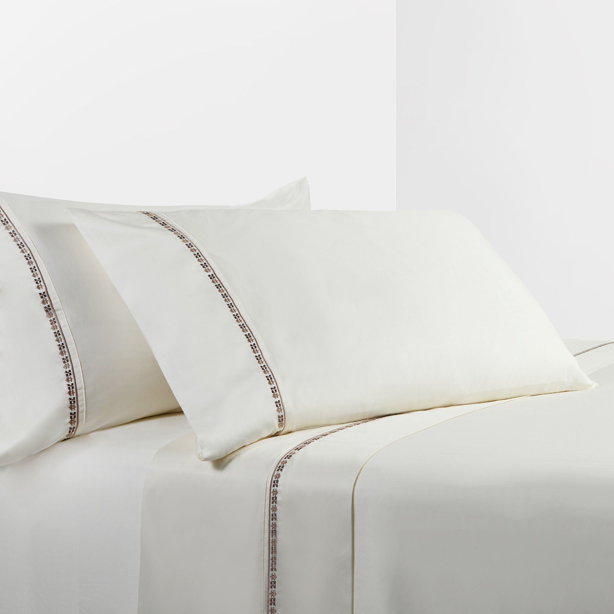 Fair Isle - Queen 350TC Rustic Sheet Set (Set of 4) - Cream