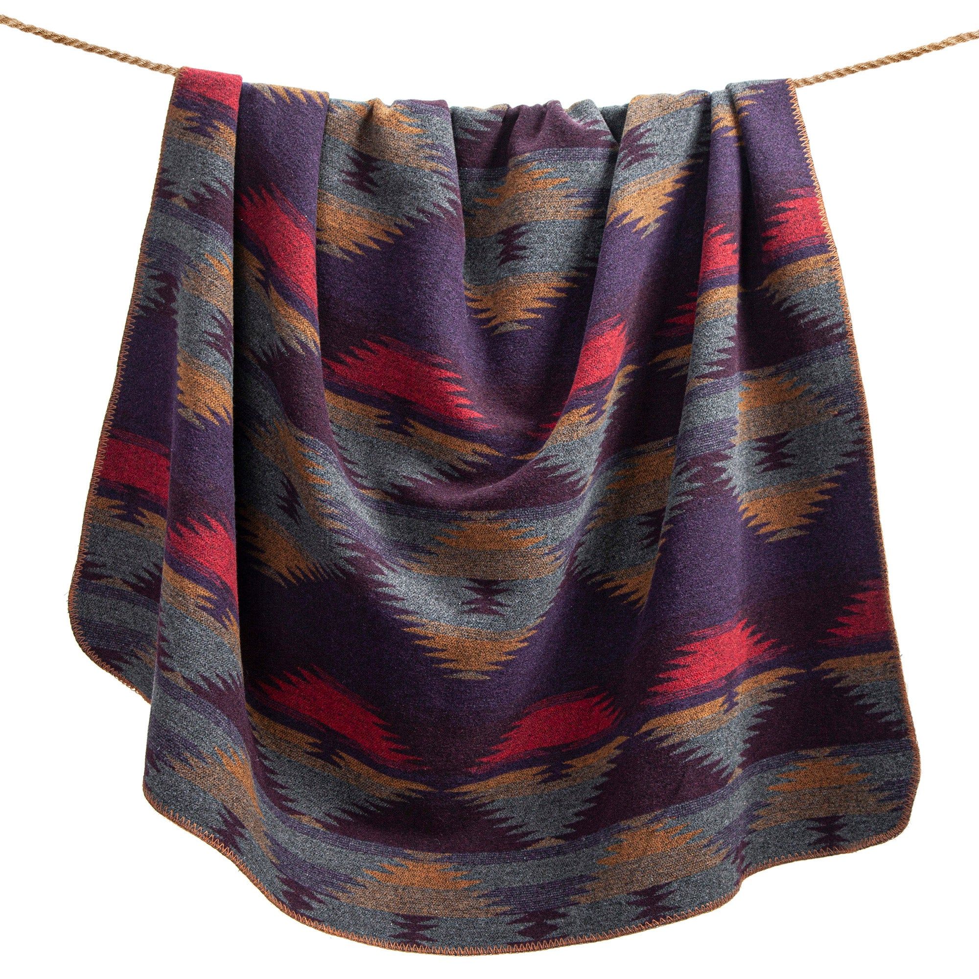 Gila - Full/Queen Wool Blend Blanket Set (Set of 3) - Multi Color