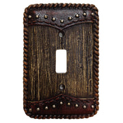 Woodgrain Switch Plate - 5" x 3.5" Woodgrain Double Yoke Single Wall Switch Plate  - Multi