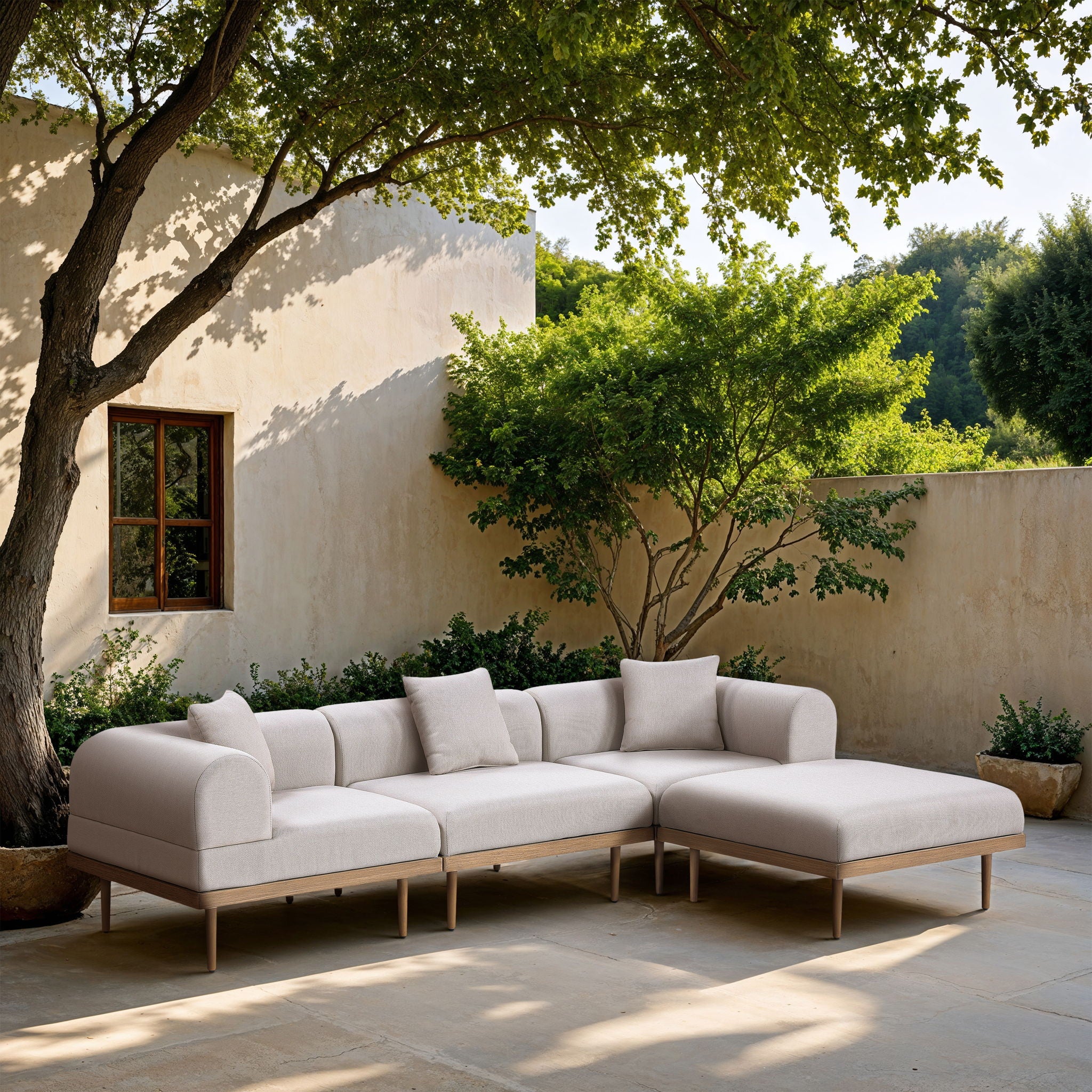 Laguna - 4 Piece 106.5" Upholstered Outdoor Patio Modular Sectional