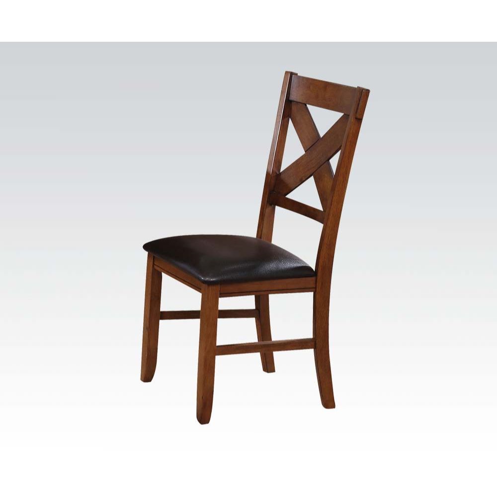 Apollo - Side Chair (Set of 2) - Espresso PU & Walnut