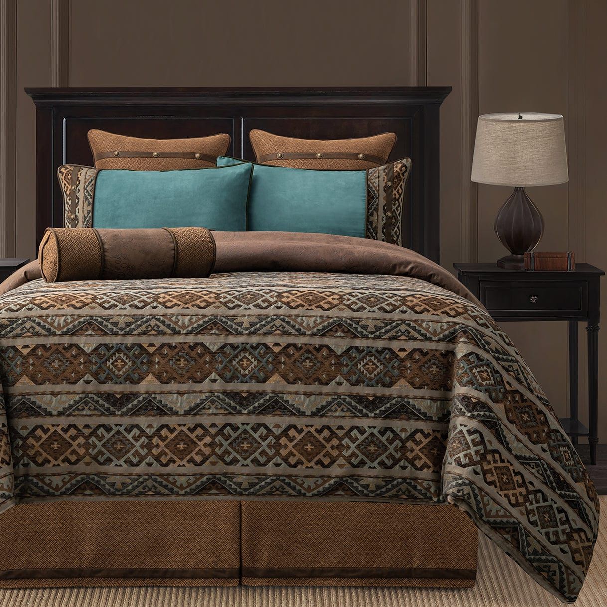 Rio Grande - Full Duvet Cover Set (Set of 7) - Brown