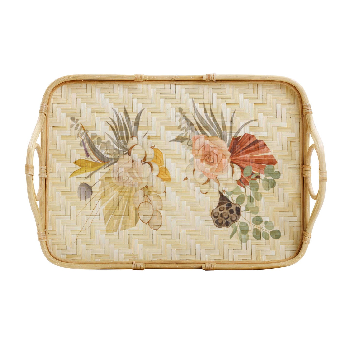 Corey - Floral Bamboo Tray - Multi