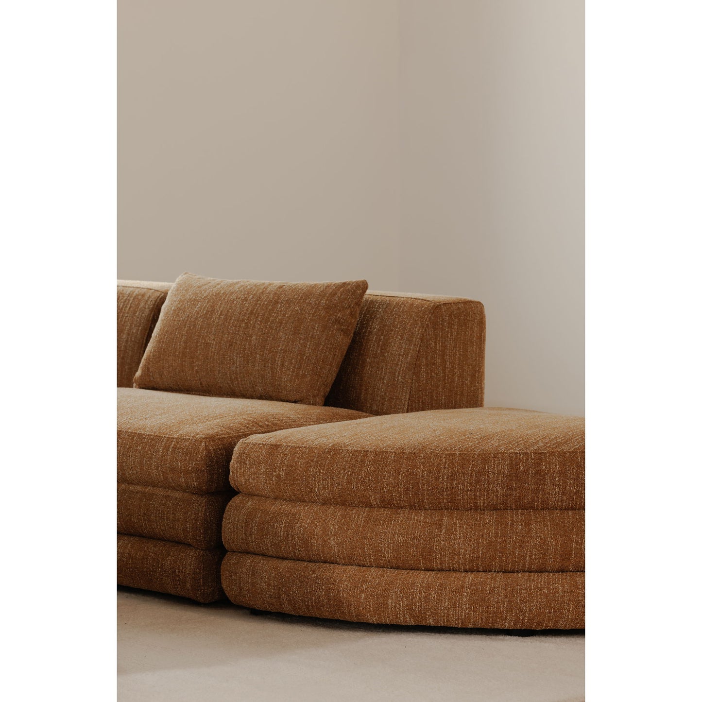 Lowtide - Curved Ottoman - Amber Glow