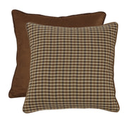 Clifton - Houndstooth & Suede Reversible Euro Sham - Brown