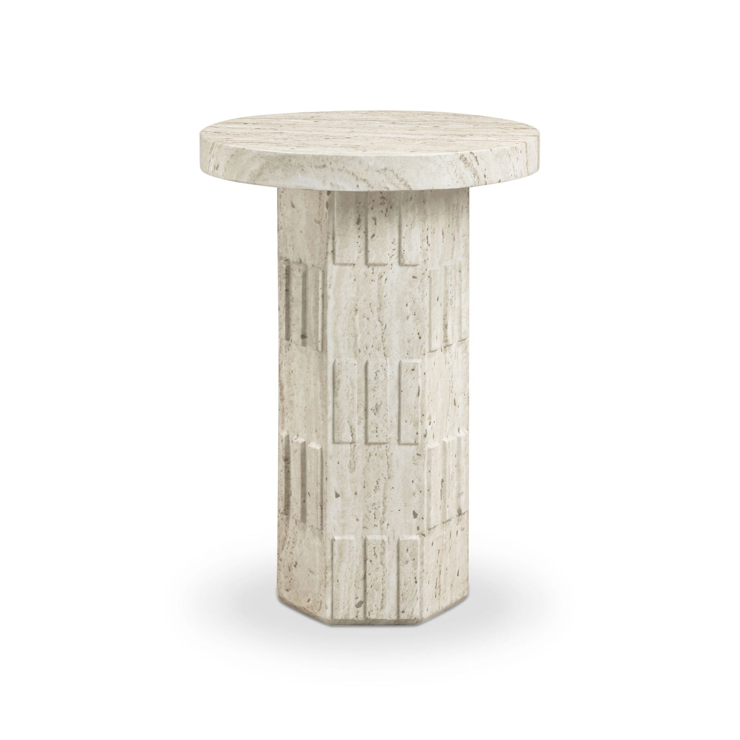 Asta - Concrete Indoor/Outdoor Side Table - Travertine